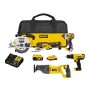 DEWALT Cordless 20V Combo Tool Kit, 5 pc, DCK551D1M1